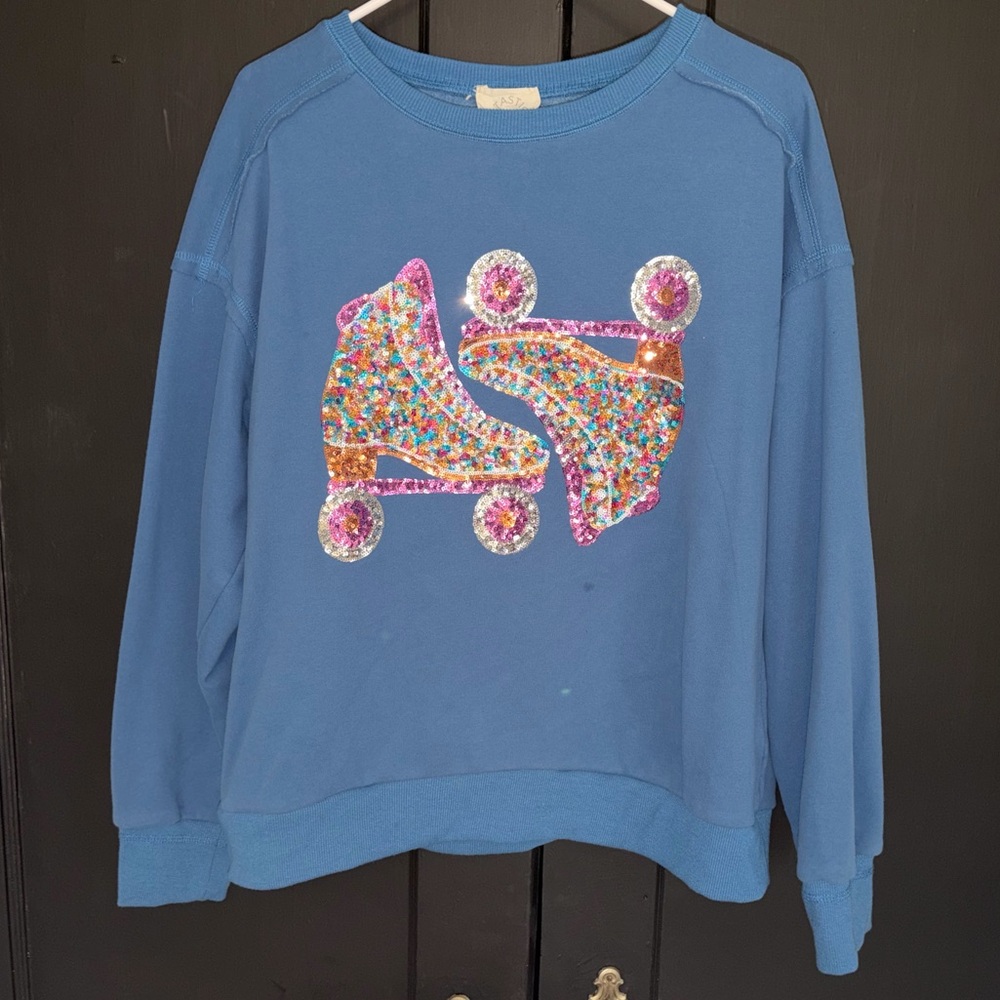 Fantastic Fawn sequined roller skates sweatshirt - Picture 2 of 7
